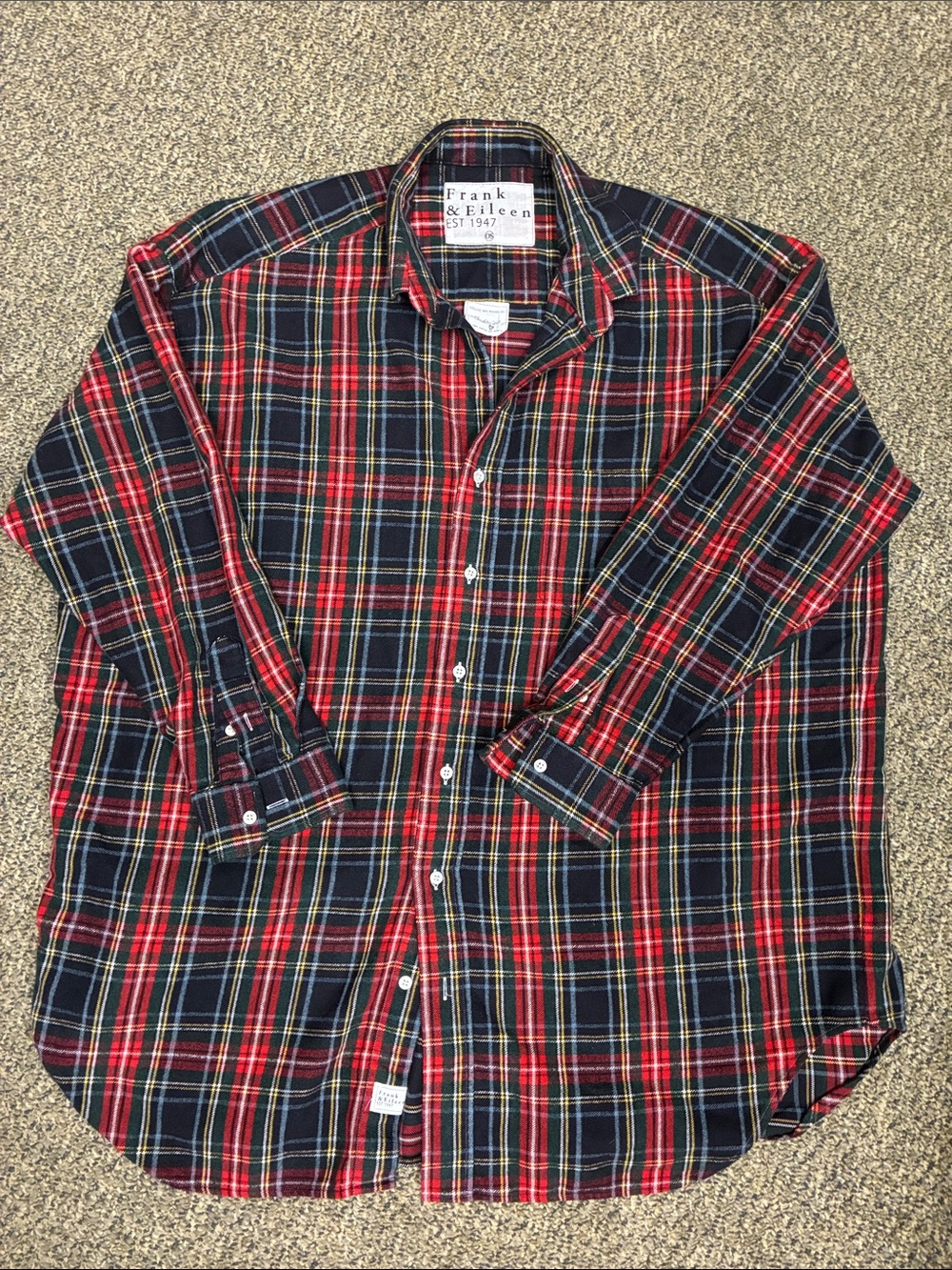 Frank & Eileen Red and Navy Plaid Button-Down Shirt